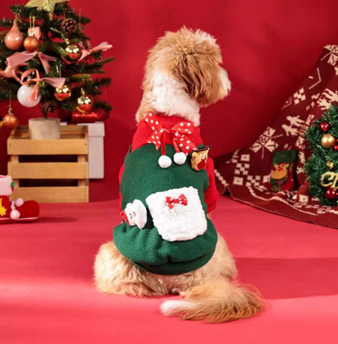 Cat and dog Christmas plush outfits
