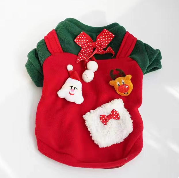 Cat and dog Christmas plush outfits