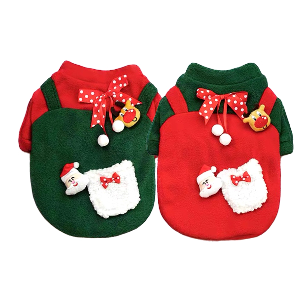 Cat and dog Christmas plush outfits