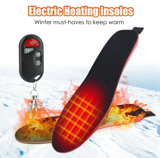 Remote-controlled rechargeable heated insoles