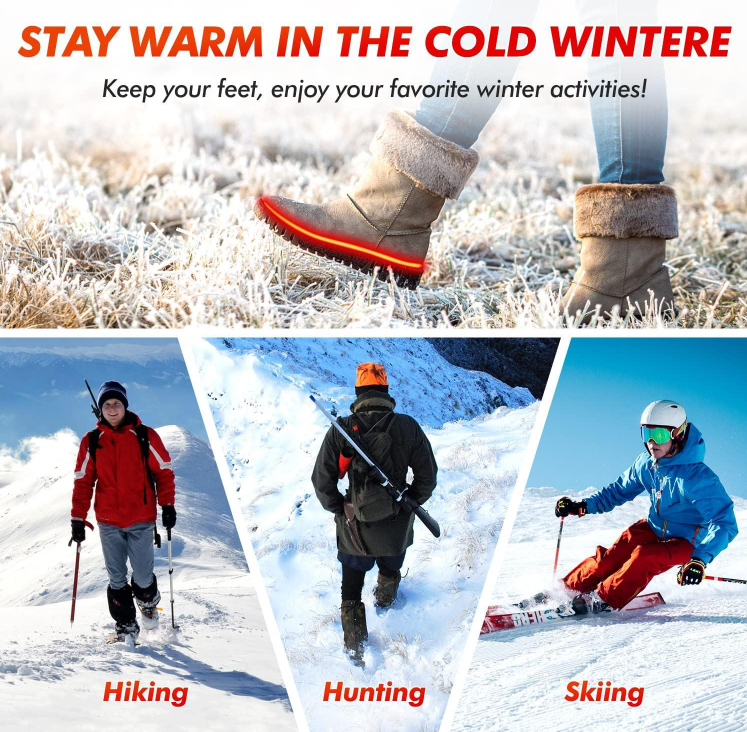 Remote-controlled rechargeable heated insoles