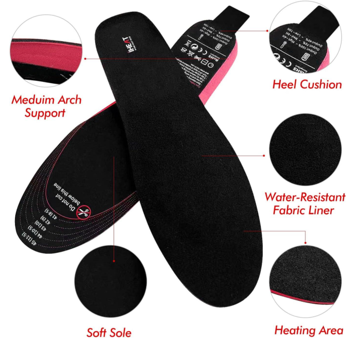 Remote-controlled rechargeable heated insoles