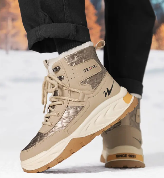 Fleece-lined and thickened women's snow boots