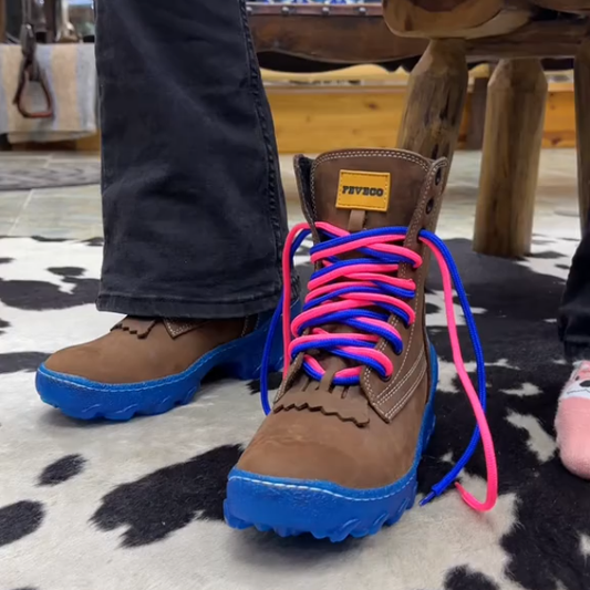 Anti-slip two-tone shoelace Martin boots