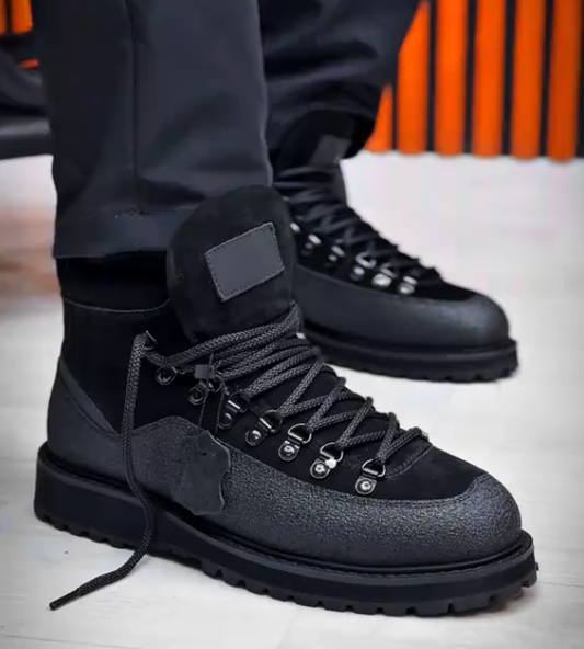 Luxury lace-up mid-top leather shoes