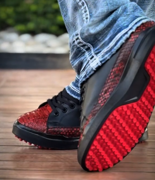 Men's snake scale non-slip leather shoes