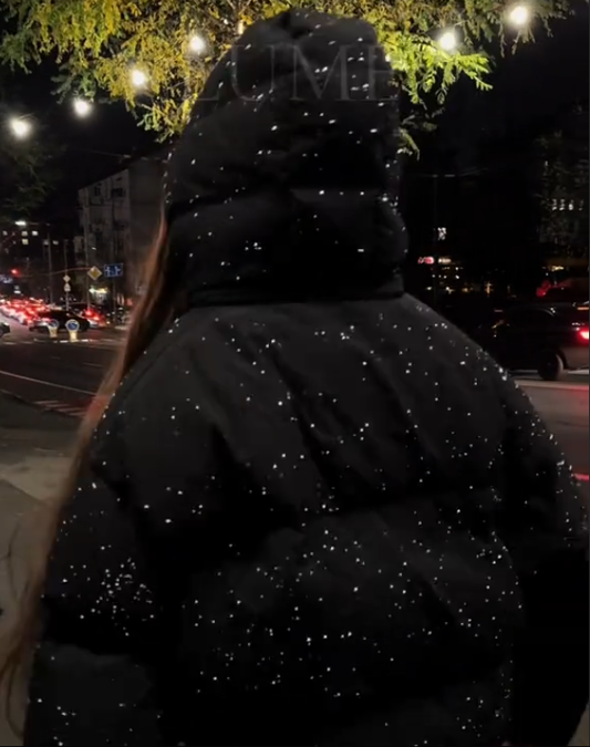 Black shimmering women's coat