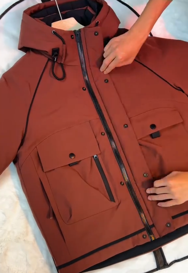 Men's down hooded windbreaker