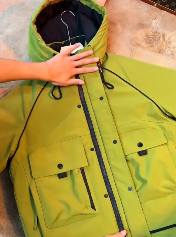 Men's down hooded windbreaker