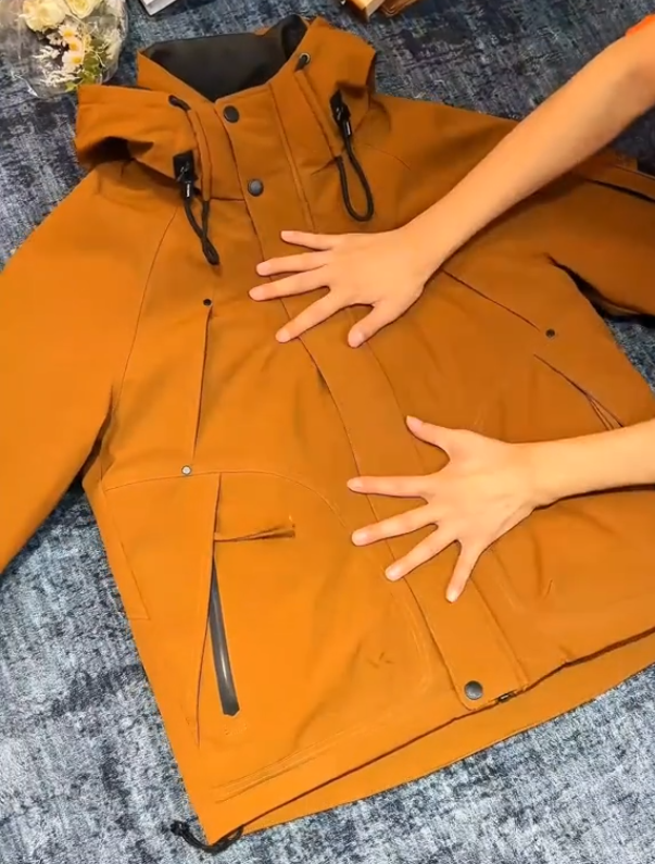 Men's down hooded windbreaker