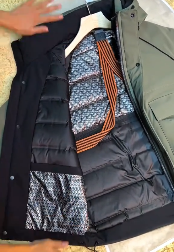 Men's down hooded windbreaker