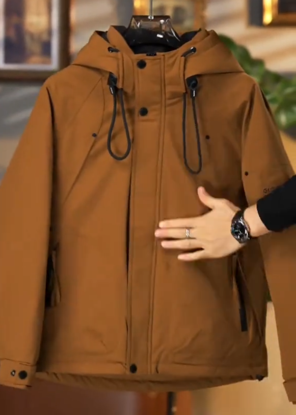 Men's down hooded windbreaker