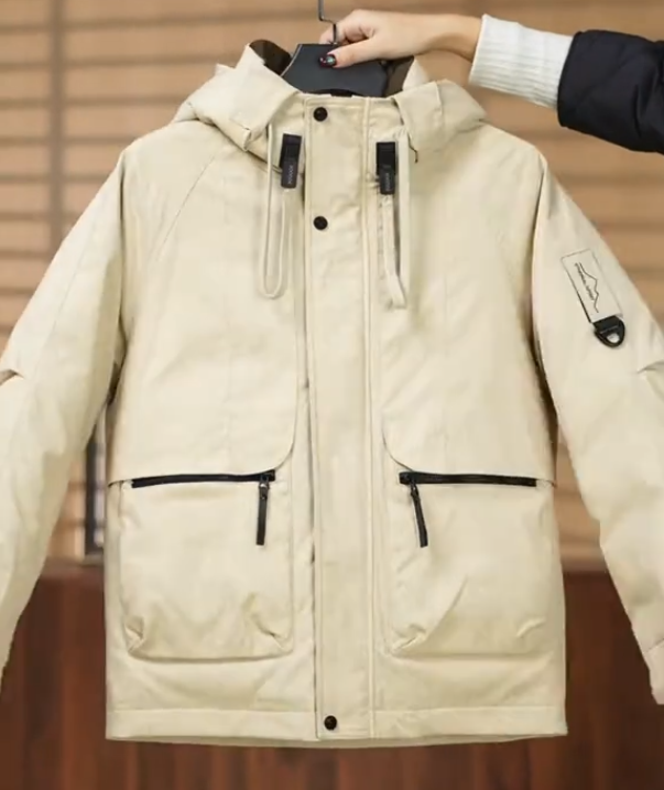 Men's down hooded windbreaker