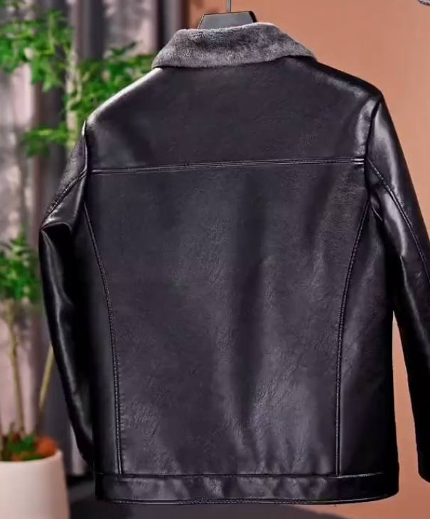 Luxury Fleece Men's Leather Jacket
