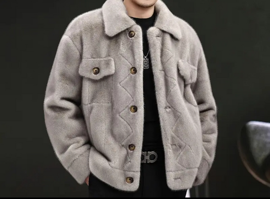 Men's Luxury Mink Fur Jacket