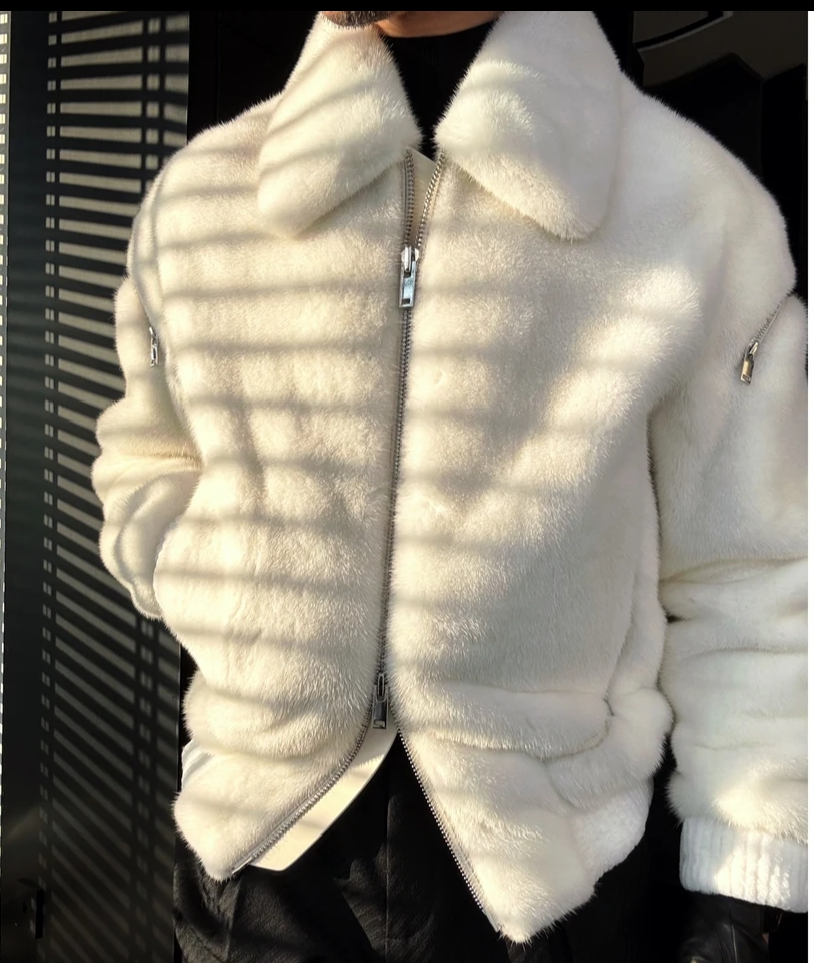 Luxury Lapel Zip-Up Flight Jacket