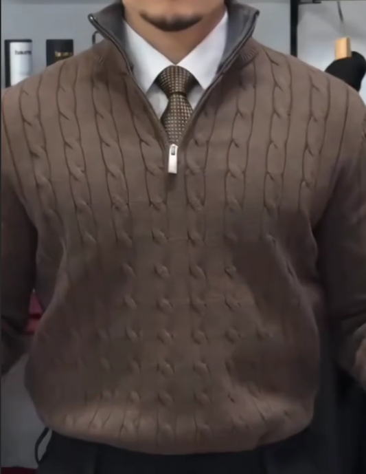 Stand-up Collar Knit POLO Shirt