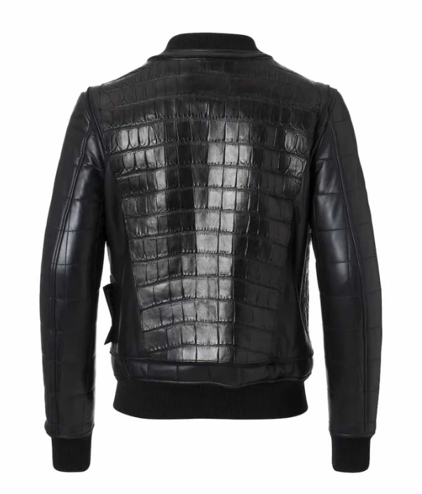 Men's luxury crocodile leather jacket