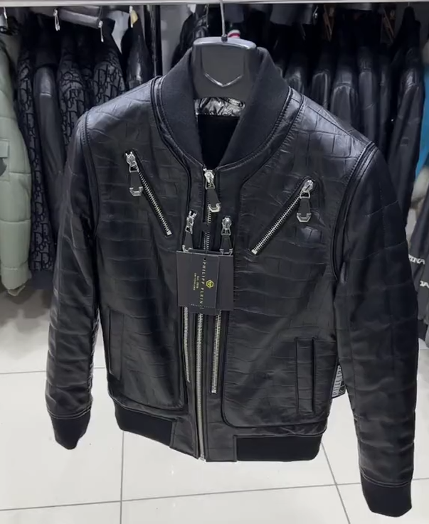 Men's luxury crocodile leather jacket