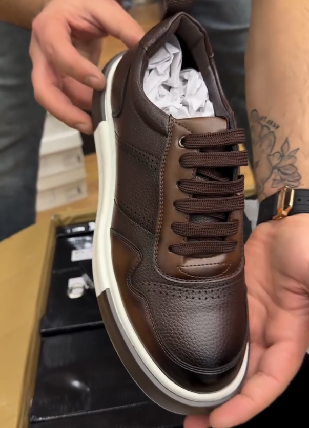 Luxury handcrafted platform men's leather shoes