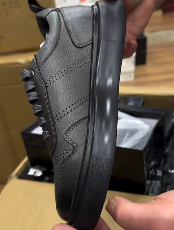 Luxury handcrafted platform men's black leather shoes