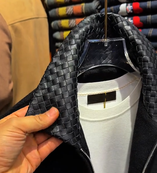 Men's high-end leather collar casual jacket