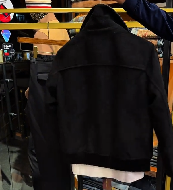 Men's high-end leather collar casual jacket