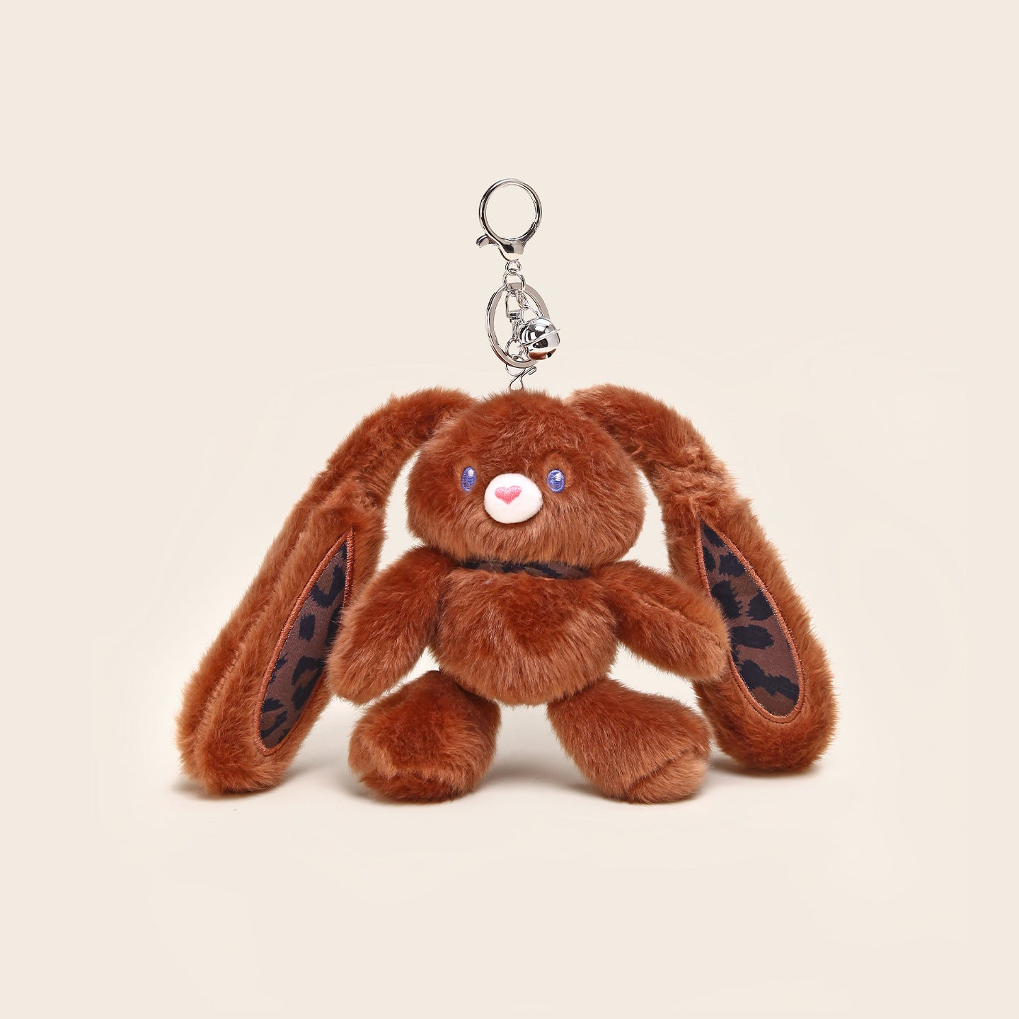 Cartoon leopard print pull-out rabbit keychain bag buckle