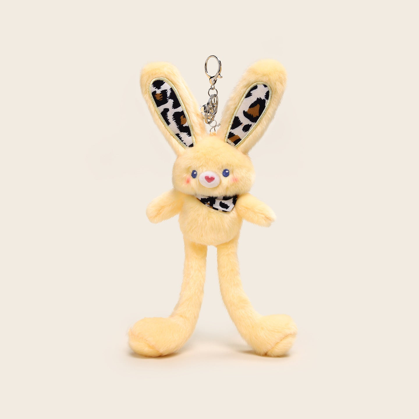 Cartoon leopard print pull-out rabbit keychain bag buckle