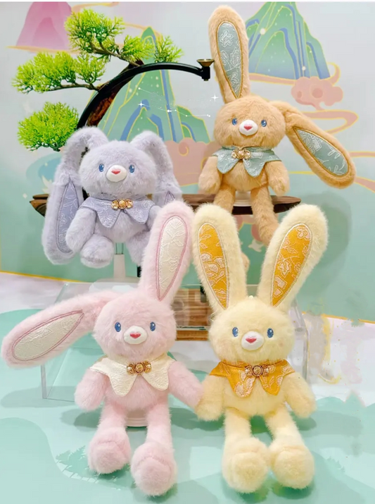 Cartoon Plush Pull-Ear Rabbit Doll Keychain