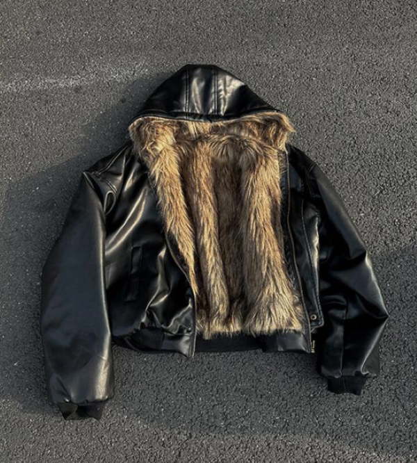 Men's Hooded Reversible Leather Jacket