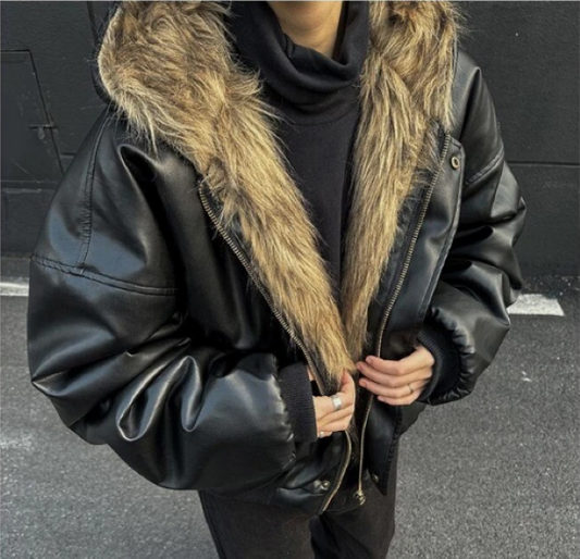 Men's Hooded Reversible Leather Jacket