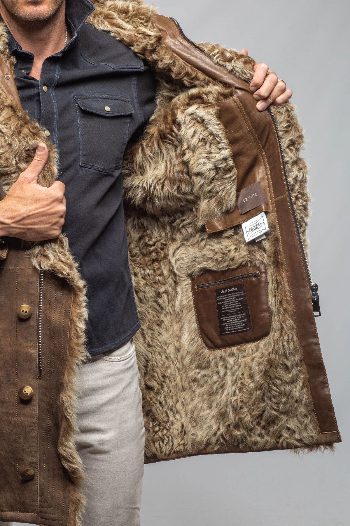 Retro mid-length lamb wool coat