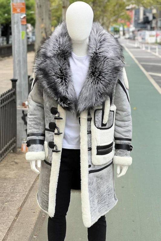 Handmade Shearling Aviator Coat