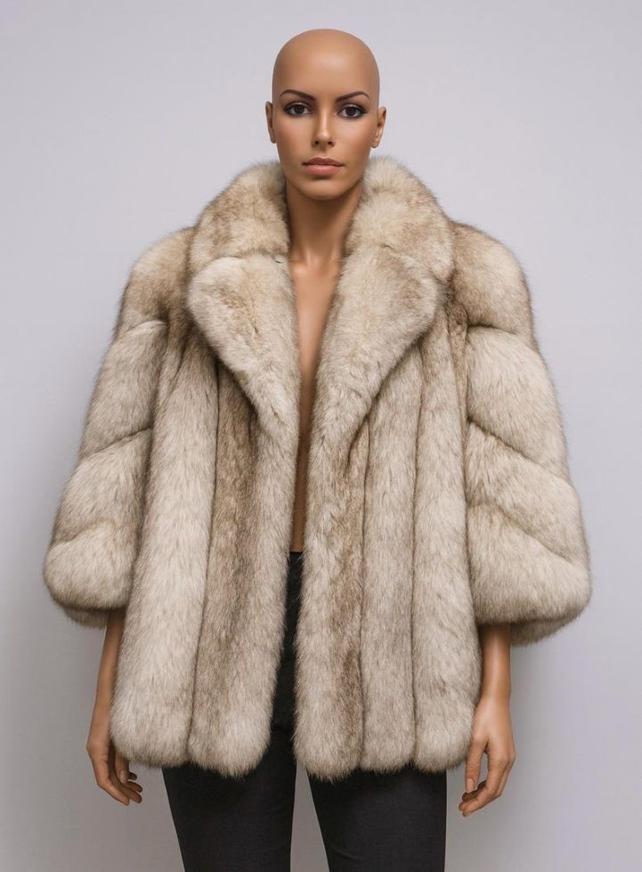 Genuine Norwegian Silver Fox Fur Jacket