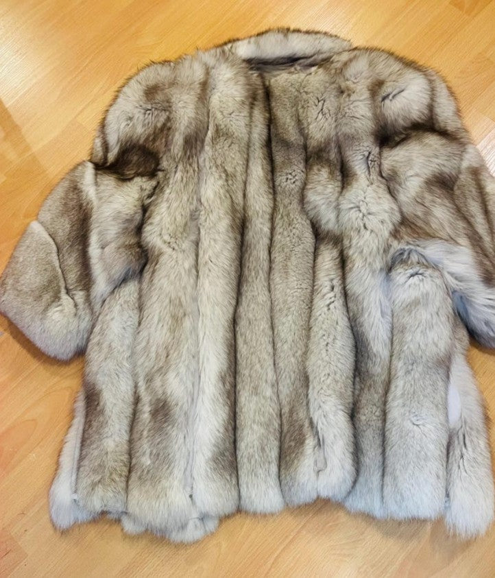 Genuine Norwegian Silver Fox Fur Jacket