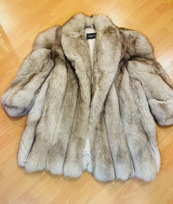Genuine Norwegian Silver Fox Fur Jacket