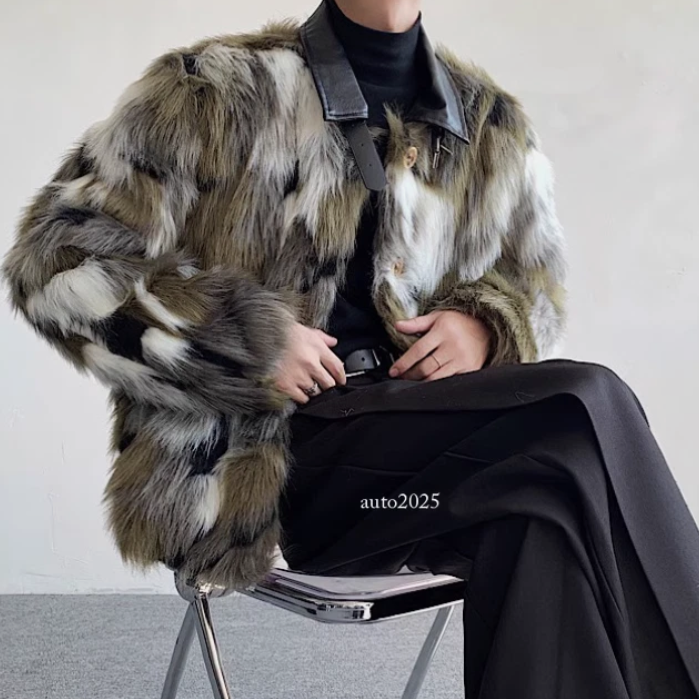 Retro-style plush men's jacket