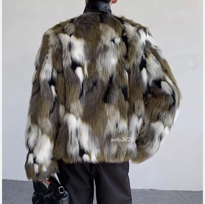 Retro-style plush men's jacket