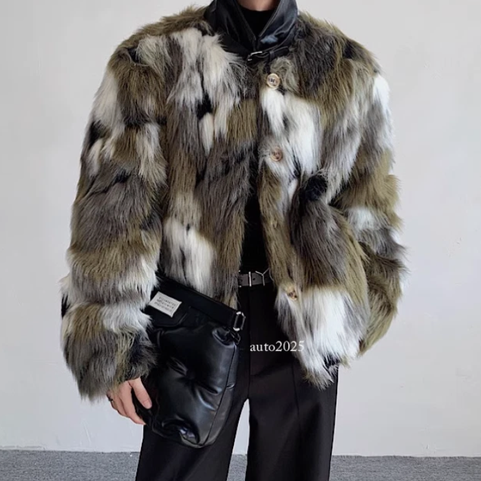 Retro-style plush men's jacket