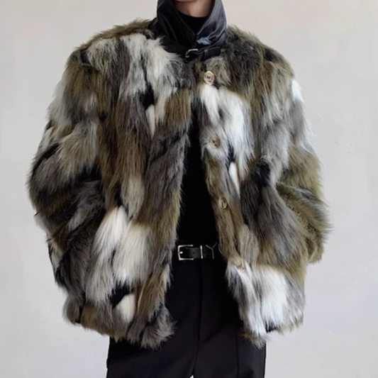 Retro-style plush men's jacket