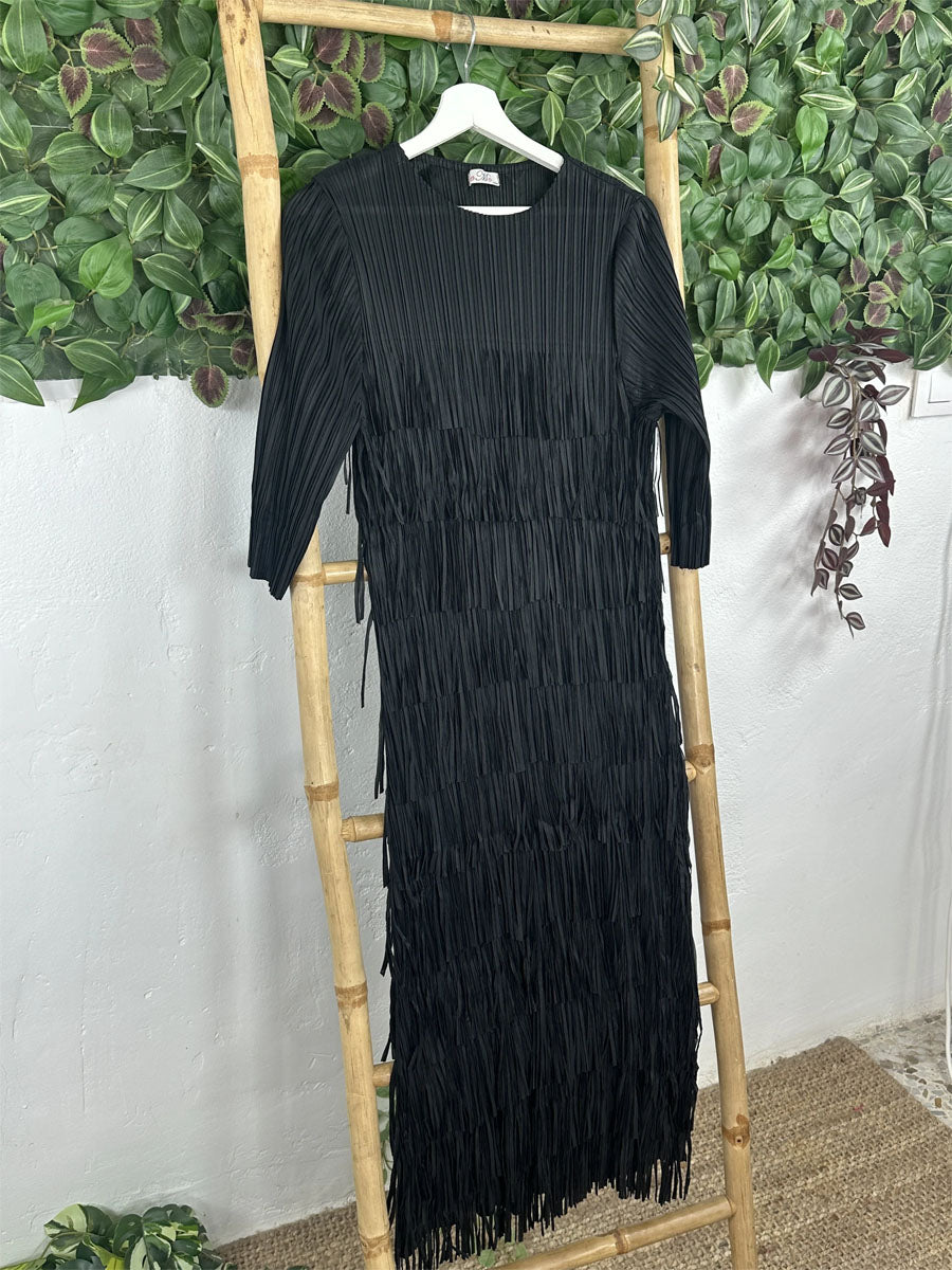 Tassel Elegant Three-quarter Sleeve Cake Dress