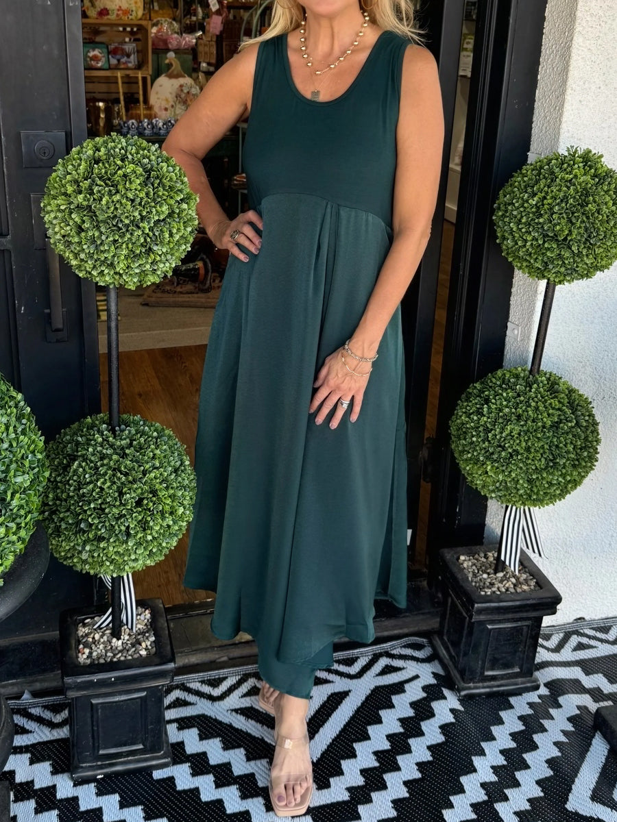 Round Neck Sweater & Tank Top Dress