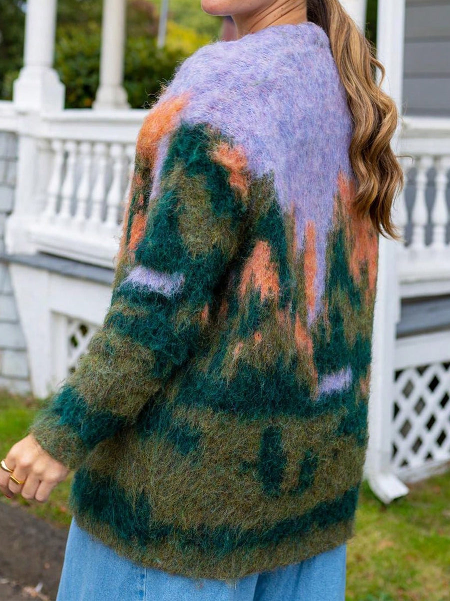 Printed Winter Warm Sweater Cardigan