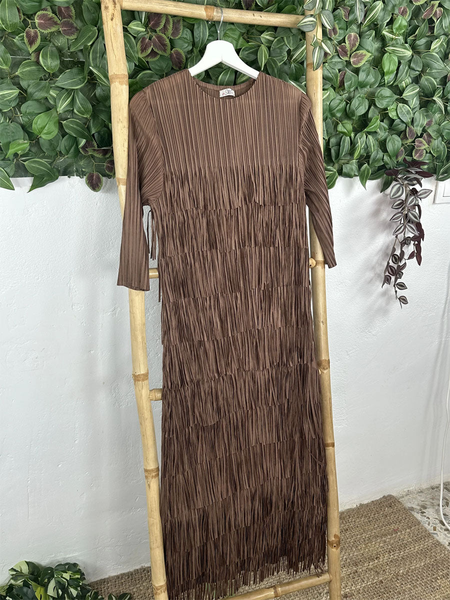 Tassel Elegant Three-quarter Sleeve Cake Dress