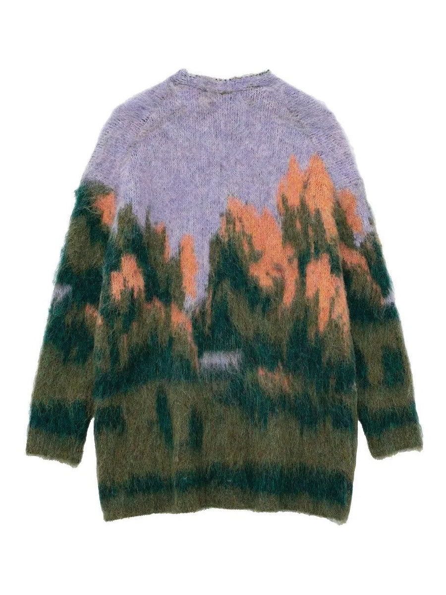 Printed Winter Warm Sweater Cardigan