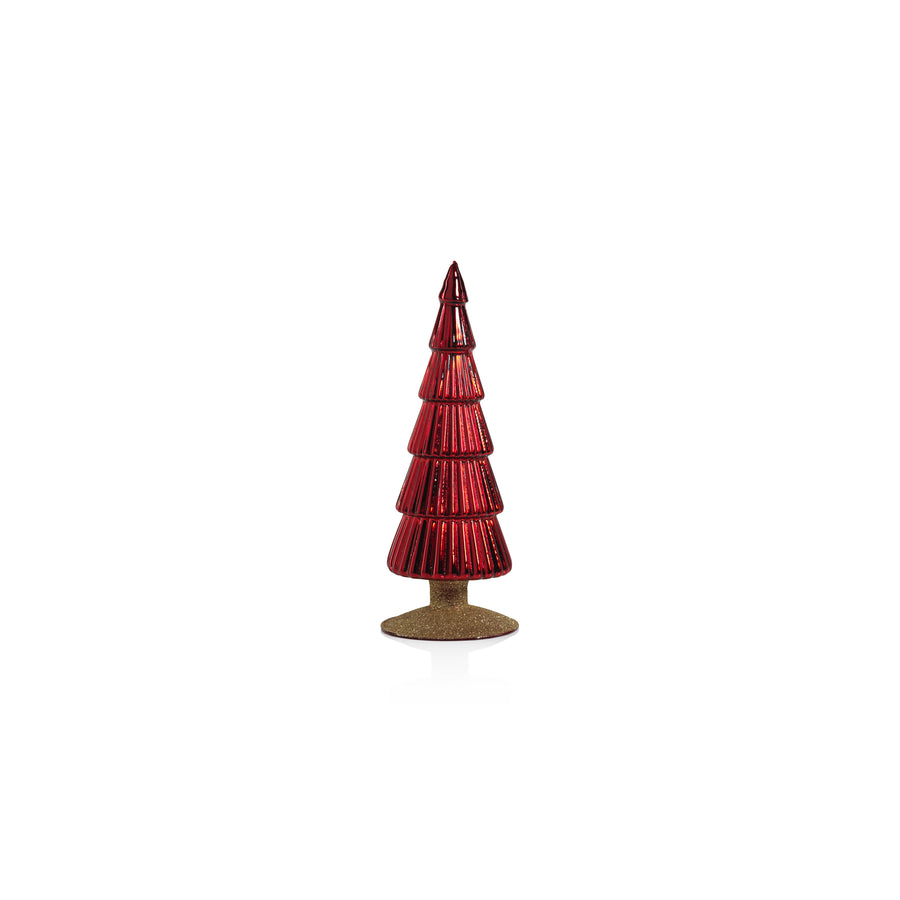 Christmas Alpine Glass Tree on Gold Glitter Base