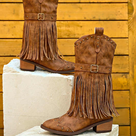 Vintage women's western mid-calf boots