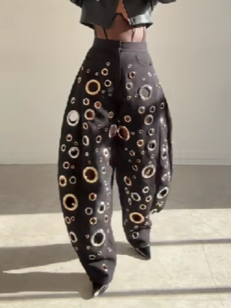 Gold And Silver Ring Decorated Pants