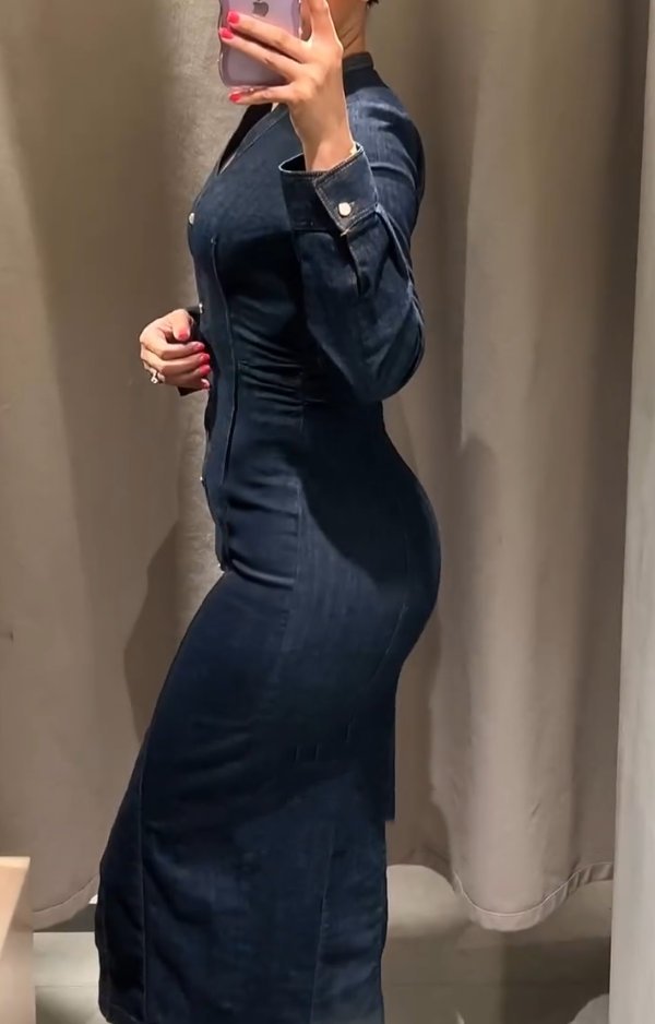 Denim midi dress